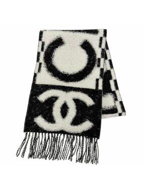 Chanel Cashmere Silk Blend CC Logo Scarf